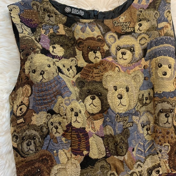 Embroidered Preppy Bear Dress - Picture 2 of 3